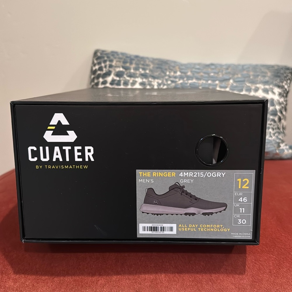 TravisMathew Cuater The Ringer Spiked Golf Shoes Grey Size 12
